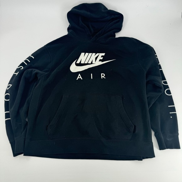 Nike Air Black Hoodie Sweatshirt Mens XL Just Do It Pullover - Picture 1 of 4